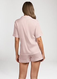 front Printed Satin Pajama Set
