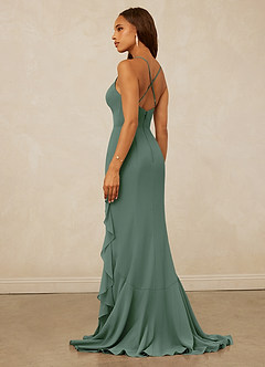 Christian Siriano Bridal for Azazie 1006 Bridesmaid Dresses Eucalyptus Mermaid Ruched Chiffon Dress image2