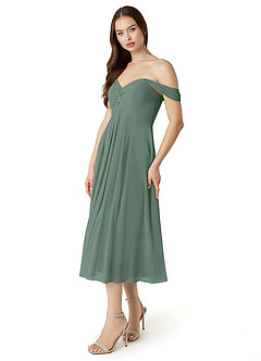 Azazie Vicenta Final Sale Vintage Mauve A-Line Off the Shoulder Chiffon Convertible Dress image3