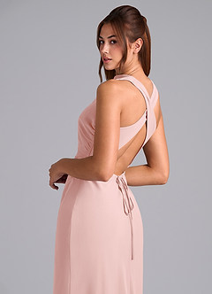 Azazie Evadne Suknie dla druhen Osłona Pofałdowany Szyfon Do ziemi Sukienka image8