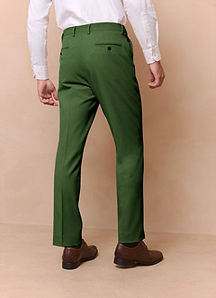 front James Olive Structured Stretch Dress Pants