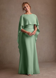 Azazie Marilla Moeder van de bruid jurken A-Lijn Jurk van Chiffon Geplooid Matcha image6