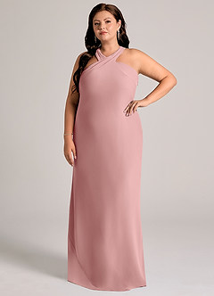Azazie Doretta Bridesmaid Dresses Dusty Rose Mermaid Pleated Chiffon Dress image8