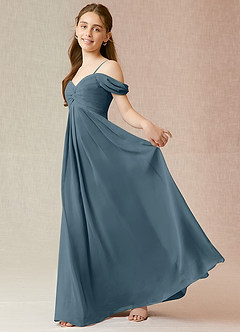 Azazie Kaitlynn Junior Twilight A-Line Off the Shoulder Chiffon Dress image3