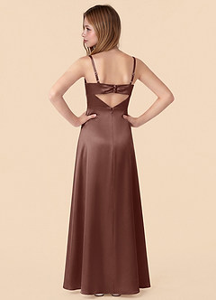Azazie Renna Junior Robe Sirène en Satin extensible Plissée Expresso image2