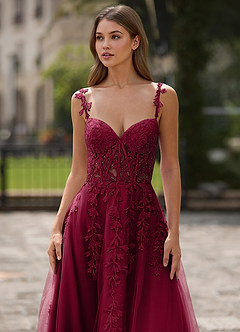 Dreamscape Borgoña Vestido de fiesta de corte A image6