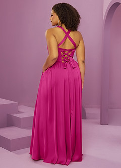 Barbie ♥ Azazie Bridesmaid Dresses Barbie Pink A-Line with Pockets Stretch Satin Dress image14