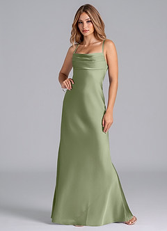 Azazie Seema Bridesmaid Dresses Pistachio Mermaid Corset Stretch Satin Dress image4