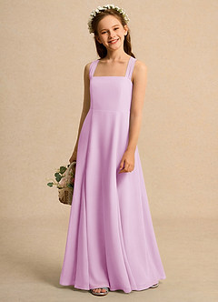Azazie Tater Girls Formal Blumenmädchenkleider A-Linie Plissee Chiffon Kleid Bonbonrosa image1
