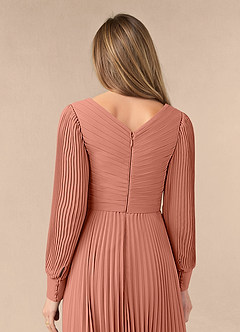 Azazie Zina Mother of the Bride Dresses MAI TAI A-Line Pleated Chiffon Dress image6