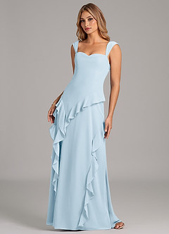Azazie Sloane Bridesmaid Dresses Sky Blue A-Line Sweetheart Neckline Chiffon Dress image6