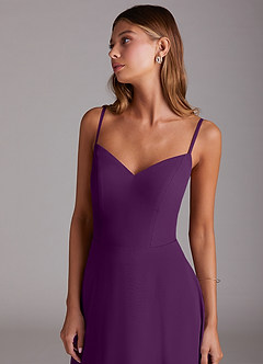 Azazie Marley Bridesmaid Dresses Grape A-Line Off the Shoulder Chiffon Convertible Dress image2