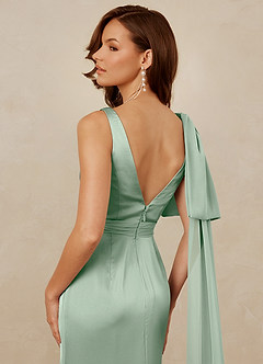 Christian Siriano Bridal for Azazie 1011 Robes de demoiselle d'honneur Robe Sirène en Satin extensible Arc Agave image4