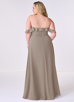 Barbie ♥ Azazie Bridesmaid Dresses Taupe A-Line Off the Shoulder Chiffon Convertible Dress image8