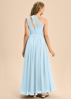 Azazie Charlize Junior Sky Blue A-Line Pleated Chiffon Dress image2