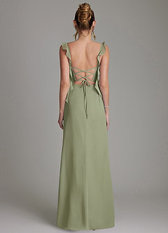 Azazie Jessamine Bridesmaid Dresses Pistachio Mermaid Corset Chiffon Dress image7