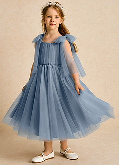 Azazie Dori Flower Girl Dresses Twilight A-Line Ruched Tulle Dress image5