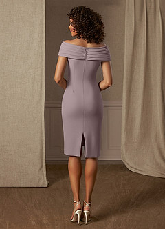 Azazie Monet Mother of the Bride Dresses Vintage Mauve Sheath Pleated Stretch Crepe Dress image3