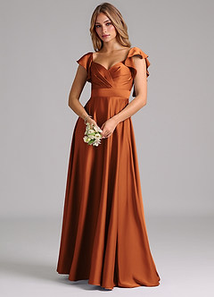Azazie Leilani Brautjungfernkleider A-Linie Gestreift Stretch-Satin Kleid Kanel image7