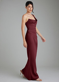Azazie Sabrina Bridesmaid Dresses Cabernet Mermaid Corset Stretch Satin Dress image9