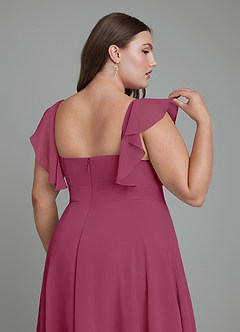 Azazie Leilani Bridesmaid Dresses Mulberry A-Line Pleated Chiffon Dress image12