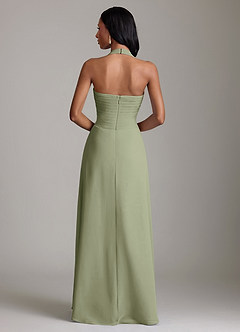 Azazie Clarisa Bridesmaid Dresses Pistachio A-Line Pleated Chiffon Dress image2