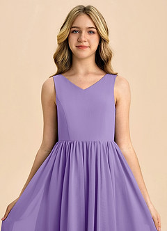 Azazie Hathaway Junior Tahiti A-Line Bow Chiffon Dress image6