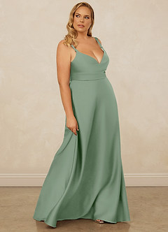 Christian Siriano Bridal for Azazie 1001 Bridesmaid Dresses Matcha A-Line Sweetheart Neckline Stretch Satin Dress image14