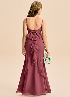 Azazie Lioren Junior Robe Sirène en Mousseline de soie Arc Merlot image5