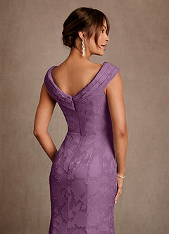 Azazie Keith Suknie dla Matki Panny Młodej Osłona Pofałdowany Kwiatowe wypalenie Długość herbaty Sukienka image5