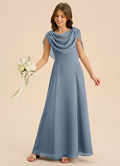 Azazie Lambie Junior Twilight A-Line Pleated Chiffon Dress image6