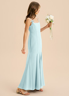 Azazie Evey Junior Abito Sirena in Chiffon Plissettato Sea Glass image5