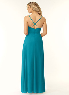 Azazie Naeem Bridesmaid Dresses Jade A-Line V-Neck Ruffle Chiffon Dress image2