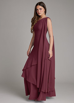 Azazie Monique Suknie dla druhen Linia A Jedno ramię Szyfon Do ziemi Sukienka image3