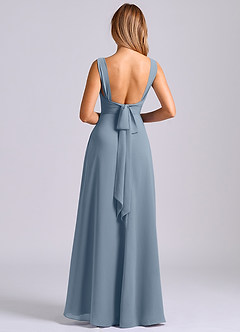 Azazie Beatrice Vestidos de damas de honor Vestido de Azul Polvoriento de Gasa de Corte en A con Escote de Corazón image2