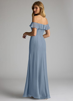 Azazie Sophie Bridesmaid Dresses Dusty Blue A-Line Off the Shoulder Chiffon Convertible Dress image5
