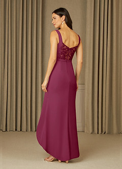 Azazie Yabelle Mother of the Bride Dresses Mulberry Mermaid Lace Chiffon Dress image4