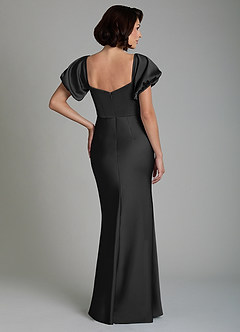Azazie Lea Bridesmaid Dresses Black Mermaid Off the Shoulder Stretch Satin Convertible Dress image2