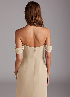 Azazie Saige Bridesmaid Dresses Champagne A-Line Off the Shoulder Chiffon Convertible Dress image6