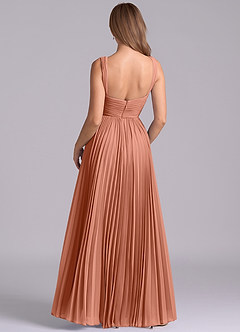 Azazie Mina Vestidos de damas de honor Vestido de Mai Tai de Gasa de Corte en A con Plisado image7