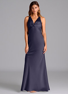 Azazie Hati Brudtärnklänningar Klä av Sjöjungfru i Stretch Satin Stormig image5