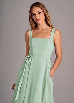 Azazie Deb Bridesmaid Dresses Agave A-Line with Pockets Chiffon Convertible Dress image2