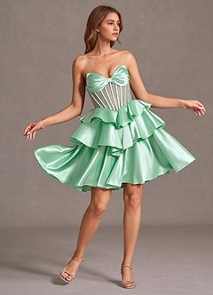 Aurisse Groen Mini-jurk image3
