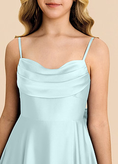 Azazie Bear Junior Sea Glass A-Line Sweetheart Neckline Stretch Satin Dress image7