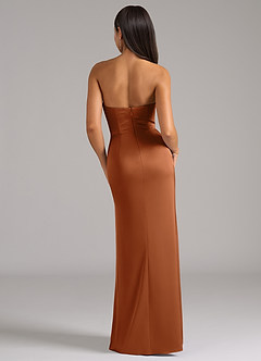 Azazie Marla Bridesmaid Dresses Copper Sheath Strapless Stretch Satin Convertible Dress image6