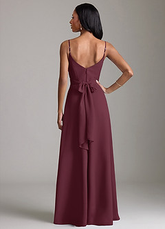 Azazie Kali Bridesmaid Dresses Cabernet A-Line Pleated Chiffon Dress image4