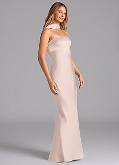 Azazie Lusinda Bridesmaid Dresses Blushing Pink Mermaid Strapless Stretch Satin Dress image6