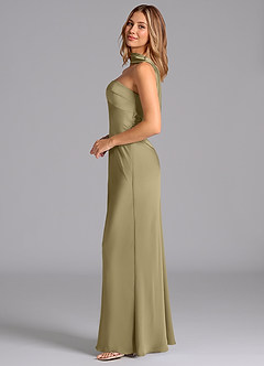 Azazie Lusinda Bridesmaid Dresses Moss Green Mermaid Strapless Stretch Satin Dress image5
