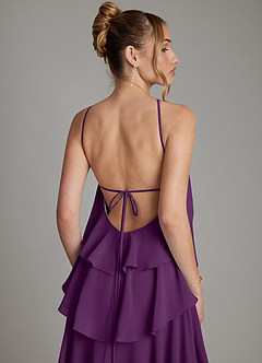 Azazie Deena Bridesmaid Dresses Grape A-Line Ruched Chiffon Dress image6