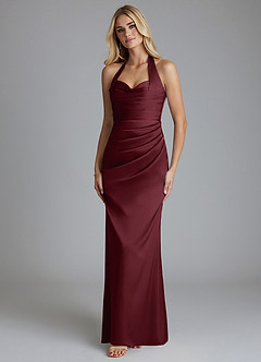 Azazie Minnow Vente finale Robe Sirène en Satin extensible Encolure en Forme de Cœur Black image6